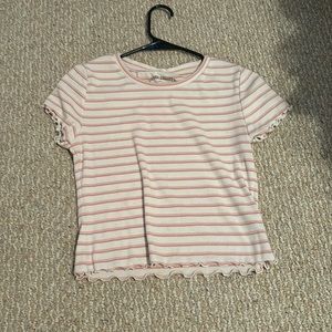 Pink and white striped t shirt, Aeropostale
